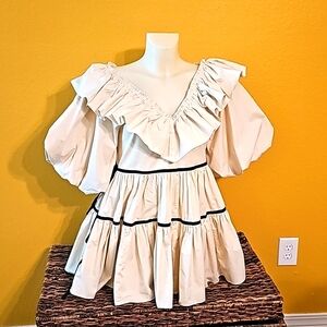 Cream and black Sophie the Label dress, small,